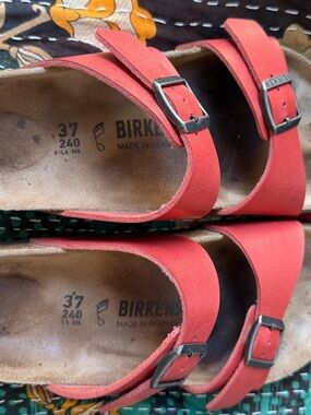 $50 Birkenstock Sydney Birko-Flor - Graceful Mars Red, size 37.